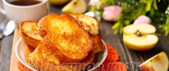 Батон, обжаренный в молочно-яичной смеси