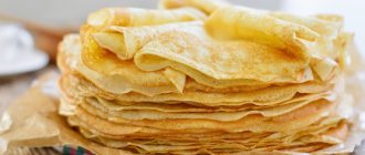 Блины на молоке. Калорийность на 100 грамм, 1 шт с маслом и без, бжу. Рецепт с фото