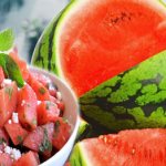 фото разрезанный арбуз и салаты из него