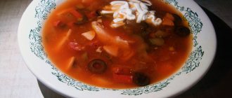 Калорийность сборной солянки