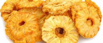 калорийность сушеных ананасов