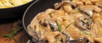 Курица с грибами в сливочном соусе – классический рецепт