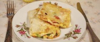 Лаваш с начинкой, жаренный на сковороде