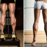 Накачанные икры ног мужчины и женщины