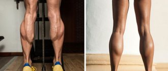 Накачанные икры ног мужчины и женщины