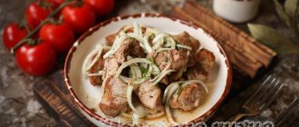 Рецепт свиного шашлыка на сковородке, на плите