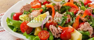 Салат с тунцом и пекинской капустой с овощами