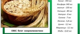 состав овсяной крупы