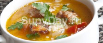 Сырный суп с рисом