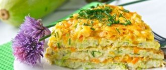Торт из кабачков с помидорами, морковкой, луком, мясом, грибами, творогом и другие рецепты