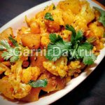 Тушеная цветная капуста с картошкой